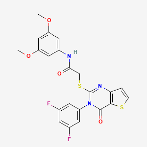 2-{[3-(3,5-difluorophenyl)-4-oxo-3,4-dihydrothieno[3,2-d]pyrimidin-2-yl]sulfanyl}-N-(3,5-dimethoxyphenyl)acetamide