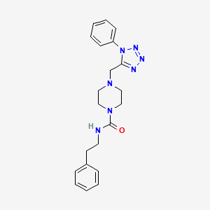 N-phenethyl-4-((1-phenyl-1H-tetrazol-5-yl)methyl)piperazine-1-carboxamide
