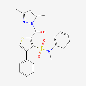 2-(3,5-dimethyl-1H-pyrazole-1-carbonyl)-N-methyl-N,4-diphenylthiophene-3-sulfonamide