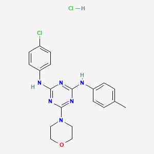 N2-(4-chlorophenyl)-6-morpholino-N4-(p-tolyl)-1,3,5-triazine-2,4-diamine hydrochloride