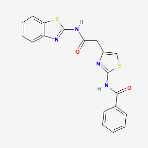 N-(4-(2-(benzo[d]thiazol-2-ylamino)-2-oxoethyl)thiazol-2-yl)benzamide