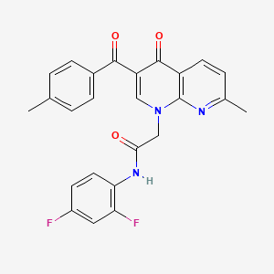 molecular formula C25H19F2N3O3 B2686771 N-(2,4-difluorophenyl)-2-[7-methyl-3-(4-methylbenzoyl)-4-oxo-1,4-dihydro-1,8-naphthyridin-1-yl]acetamide CAS No. 894908-17-9