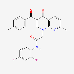 N-(2,4-difluorophenyl)-2-(7-methyl-3-(4-methylbenzoyl)-4-oxo-1,8-naphthyridin-1(4H)-yl)acetamide