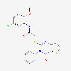 N-(5-chloro-2-methoxyphenyl)-2-[(4-oxo-3-phenyl-6,7-dihydrothieno[3,2-d]pyrimidin-2-yl)sulfanyl]acetamide