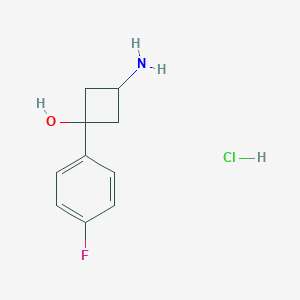 3-Amino-1-(4-fluorophenyl)cyclobutan-1-ol;hydrochloride