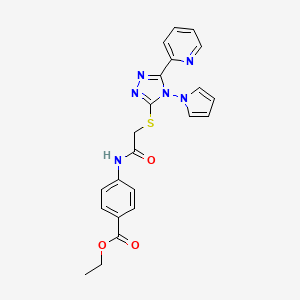 ethyl 4-[({[5-(pyridin-2-yl)-4-(1H-pyrrol-1-yl)-4H-1,2,4-triazol-3-yl]sulfanyl}acetyl)amino]benzoate