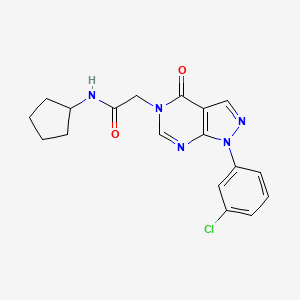 2-[1-(3-chlorophenyl)-4-oxopyrazolo[3,4-d]pyrimidin-5-yl]-N-cyclopentylacetamide