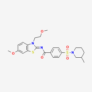 molecular formula C24H29N3O5S2 B2686786 (Z)-N-(6-methoxy-3-(2-methoxyethyl)benzo[d]thiazol-2(3H)-ylidene)-4-((3-methylpiperidin-1-yl)sulfonyl)benzamide CAS No. 865161-56-4