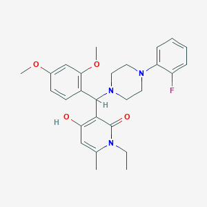 3-((2,4-dimethoxyphenyl)(4-(2-fluorophenyl)piperazin-1-yl)methyl)-1-ethyl-4-hydroxy-6-methylpyridin-2(1H)-one