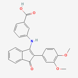 3-((2-(3,4-Dimethoxyphenyl)-1-oxoinden-3-YL)amino)benzoic acid