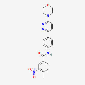 4-methyl-N-(4-(6-morpholinopyridazin-3-yl)phenyl)-3-nitrobenzamide