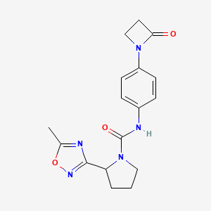 2-(5-methyl-1,2,4-oxadiazol-3-yl)-N-[4-(2-oxoazetidin-1-yl)phenyl]pyrrolidine-1-carboxamide