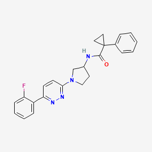 molecular formula C24H23FN4O B2686891 N-(1-(6-(2-fluorophenyl)pyridazin-3-yl)pyrrolidin-3-yl)-1-phenylcyclopropanecarboxamide CAS No. 1396813-60-7