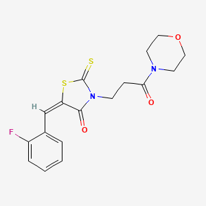 molecular formula C17H17FN2O3S2 B2686894 (E)-5-(2-fluorobenzylidene)-3-(3-morpholino-3-oxopropyl)-2-thioxothiazolidin-4-one CAS No. 477488-38-3