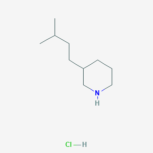 molecular formula C10H22ClN B2686895 3-(3-Methylbutyl)piperidine hydrochloride CAS No. 1384669-07-1