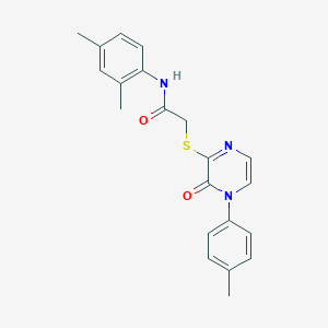molecular formula C21H21N3O2S B2686910 N-(2,4-dimethylphenyl)-2-{[4-(4-methylphenyl)-3-oxo-3,4-dihydropyrazin-2-yl]sulfanyl}acetamide CAS No. 941978-28-5