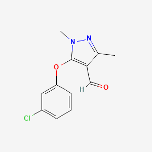 molecular formula C12H11ClN2O2 B2686915 5-(3-chlorophenoxy)-1,3-dimethyl-1H-pyrazole-4-carbaldehyde CAS No. 109925-12-4
