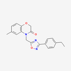 molecular formula C20H19N3O3 B2686922 4-{[3-(4-ethylphenyl)-1,2,4-oxadiazol-5-yl]methyl}-6-methyl-3,4-dihydro-2H-1,4-benzoxazin-3-one CAS No. 1105198-14-8