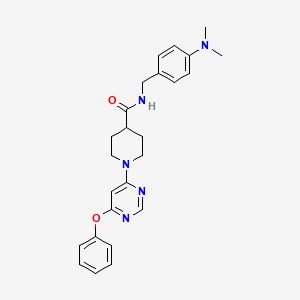 molecular formula C25H29N5O2 B2686927 N-[4-(dimethylamino)benzyl]-1-(6-phenoxypyrimidin-4-yl)piperidine-4-carboxamide CAS No. 1251672-91-9