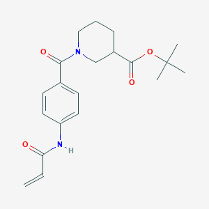 molecular formula C20H26N2O4 B2686941 Tert-butyl 1-[4-(prop-2-enoylamino)benzoyl]piperidine-3-carboxylate CAS No. 2411302-52-6