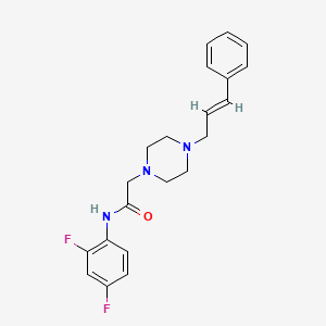molecular formula C21H23F2N3O B2686945 N-(2,4-difluorophenyl)-2-[4-(3-phenyl-2-propenyl)piperazino]acetamide CAS No. 329080-39-9