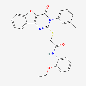 N-(2-ethoxyphenyl)-2-[[3-(3-methylphenyl)-4-oxo-[1]benzofuro[3,2-d]pyrimidin-2-yl]sulfanyl]acetamide