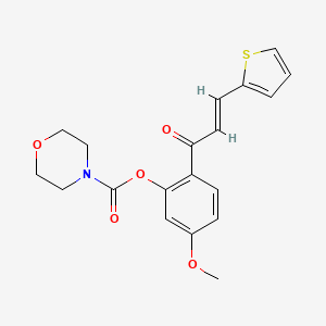 (E)-5-methoxy-2-(3-(thiophen-2-yl)acryloyl)phenyl morpholine-4-carboxylate