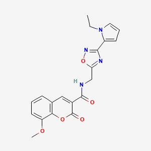 N-((3-(1-ethyl-1H-pyrrol-2-yl)-1,2,4-oxadiazol-5-yl)methyl)-8-methoxy-2-oxo-2H-chromene-3-carboxamide