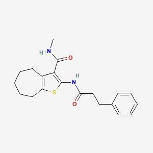 molecular formula C20H24N2O2S B2686981 N-methyl-2-(3-phenylpropanamido)-4H,5H,6H,7H,8H-cyclohepta[b]thiophene-3-carboxamide CAS No. 893097-26-2