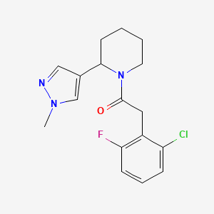 2-(2-chloro-6-fluorophenyl)-1-[2-(1-methyl-1H-pyrazol-4-yl)piperidin-1-yl]ethan-1-one