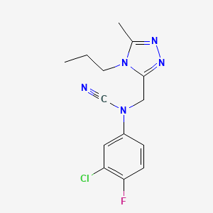 (3-Chloro-4-fluorophenyl)-[(5-methyl-4-propyl-1,2,4-triazol-3-yl)methyl]cyanamide