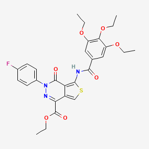 molecular formula C28H28FN3O7S B2686987 ethyl 3-(4-fluorophenyl)-4-oxo-5-(3,4,5-triethoxybenzamido)-3H,4H-thieno[3,4-d]pyridazine-1-carboxylate CAS No. 851949-25-2