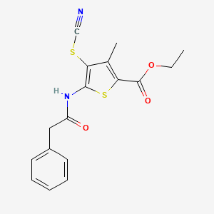 Ethyl 3-methyl-5-(2-phenylacetamido)-4-thiocyanatothiophene-2-carboxylate