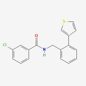 3-chloro-N-(2-(thiophen-3-yl)benzyl)benzamide