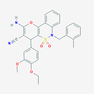 2-Amino-4-(4-ethoxy-3-methoxyphenyl)-6-(2-methylbenzyl)-4,6-dihydropyrano[3,2-c][2,1]benzothiazine-3-carbonitrile 5,5-dioxide