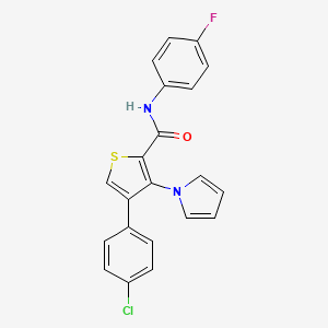 4-(4-chlorophenyl)-N-(4-fluorophenyl)-3-(1H-pyrrol-1-yl)thiophene-2-carboxamide
