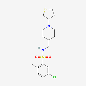 5-chloro-2-methyl-N-((1-(tetrahydrothiophen-3-yl)piperidin-4-yl)methyl)benzenesulfonamide