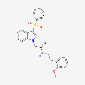 N-(2-methoxyphenethyl)-2-(3-(phenylsulfonyl)-1H-indol-1-yl)acetamide