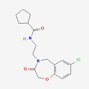 N-(2-(7-chloro-3-oxo-2,3-dihydrobenzo[f][1,4]oxazepin-4(5H)-yl)ethyl)cyclopentanecarboxamide