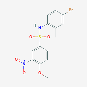 molecular formula C14H13BrN2O5S B2687026 N-(4-bromo-2-methylphenyl)-4-methoxy-3-nitrobenzene-1-sulfonamide CAS No. 2361733-78-8