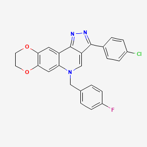 3-(4-chlorophenyl)-5-(4-fluorobenzyl)-8,9-dihydro-5H-[1,4]dioxino[2,3-g]pyrazolo[4,3-c]quinoline