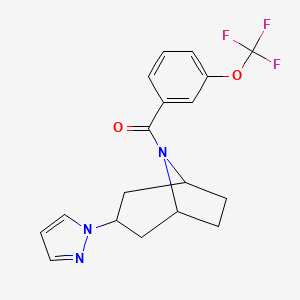 ((1R,5S)-3-(1H-pyrazol-1-yl)-8-azabicyclo[3.2.1]octan-8-yl)(3-(trifluoromethoxy)phenyl)methanone