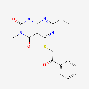 7-ethyl-1,3-dimethyl-5-((2-oxo-2-phenylethyl)thio)pyrimido[4,5-d]pyrimidine-2,4(1H,3H)-dione