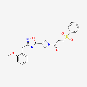 1-(3-(3-(2-Methoxybenzyl)-1,2,4-oxadiazol-5-yl)azetidin-1-yl)-3-(phenylsulfonyl)propan-1-one