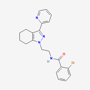molecular formula C21H21BrN4O B2687045 2-bromo-N-(2-(3-(pyridin-2-yl)-4,5,6,7-tetrahydro-1H-indazol-1-yl)ethyl)benzamide CAS No. 1797623-75-6