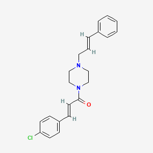 molecular formula C22H23ClN2O B2687046 (2E)-3-(4-chlorophenyl)-1-{4-[(2E)-3-phenylprop-2-en-1-yl]piperazin-1-yl}prop-2-en-1-one CAS No. 236751-51-2