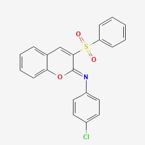 molecular formula C21H14ClNO3S B2687049 (2Z)-3-(benzenesulfonyl)-N-(4-chlorophenyl)-2H-chromen-2-imine CAS No. 904441-89-0