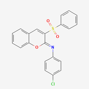 molecular formula C21H14ClNO3S B2687049 (Z)-4-chloro-N-(3-(phenylsulfonyl)-2H-chromen-2-ylidene)aniline CAS No. 904441-89-0