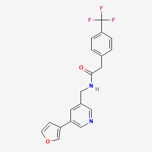 N-((5-(furan-3-yl)pyridin-3-yl)methyl)-2-(4-(trifluoromethyl)phenyl)acetamide