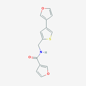 molecular formula C14H11NO3S B2687054 N-{[4-(furan-3-yl)thiophen-2-yl]methyl}furan-3-carboxamide CAS No. 2380071-47-4